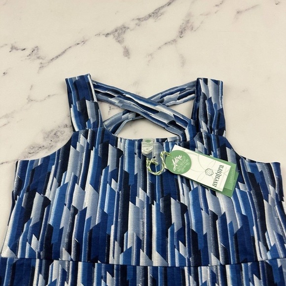 Aventura Womens Dress Size M New Blue Geometric Print Fit Flare Pockets Sundress - Picture 2 of 11